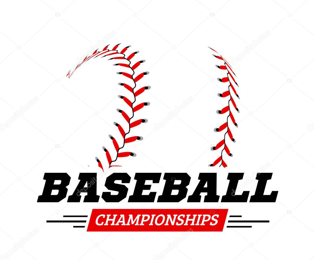 Baseball ball on white background Vector illustration