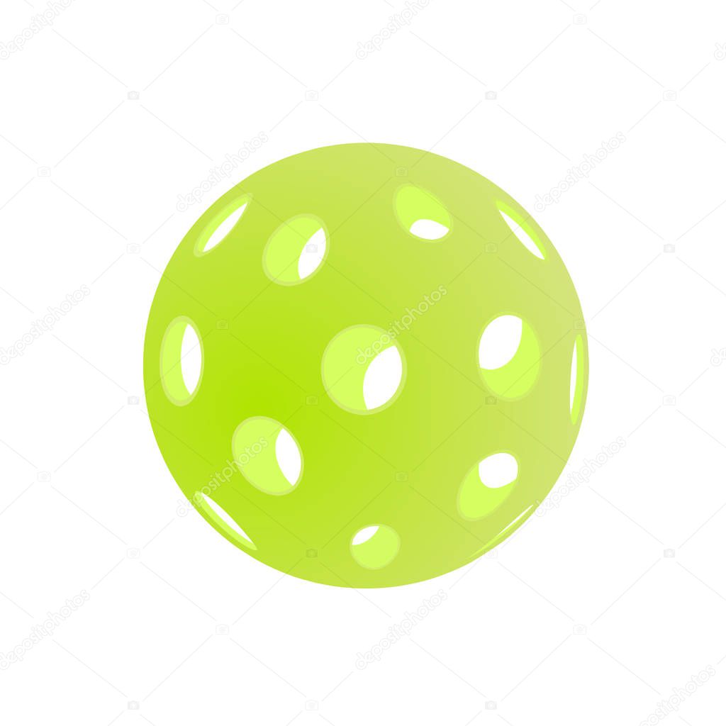 Green pickleball vector illustration isolated on white background