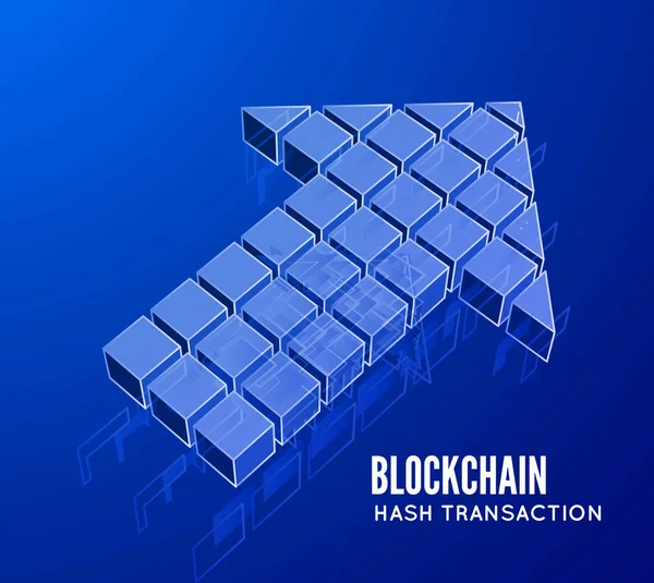 Blockchain Vector Illustration Form Cubes Form Arrow Concept Information Transfer — Stock Vector