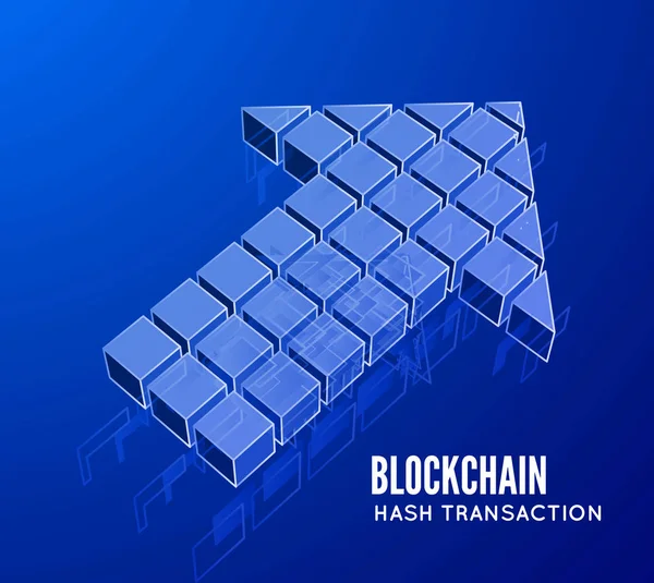 Ilustración Vectores Cadena Bloques Forma Cubos Forma Flecha Concepto Transferencia — Vector de stock
