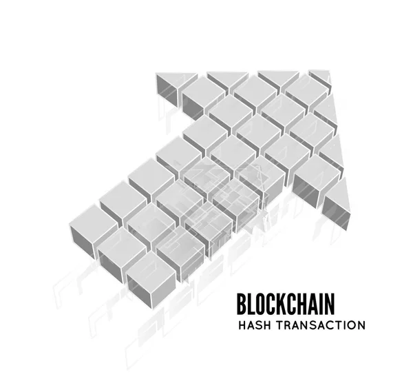 Illustrazione Vettoriale Blockchain Sotto Forma Cubi Sotto Forma Freccia Concetto — Vettoriale Stock