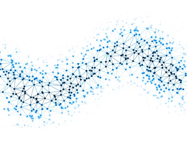 Punti Sono Collegati Linee Sotto Forma Onda Illustrazione Astratta Vettoriale — Vettoriale Stock