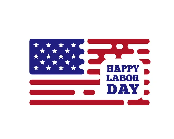 Buon Giorno Lavoro Illustrazione Vettoriale Con Bandiera Usa — Vettoriale Stock