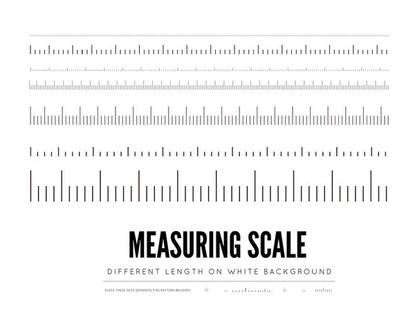 测量尺寸 长度和形状不同的尺子 白色背景的矢量说明 — 图库矢量图片