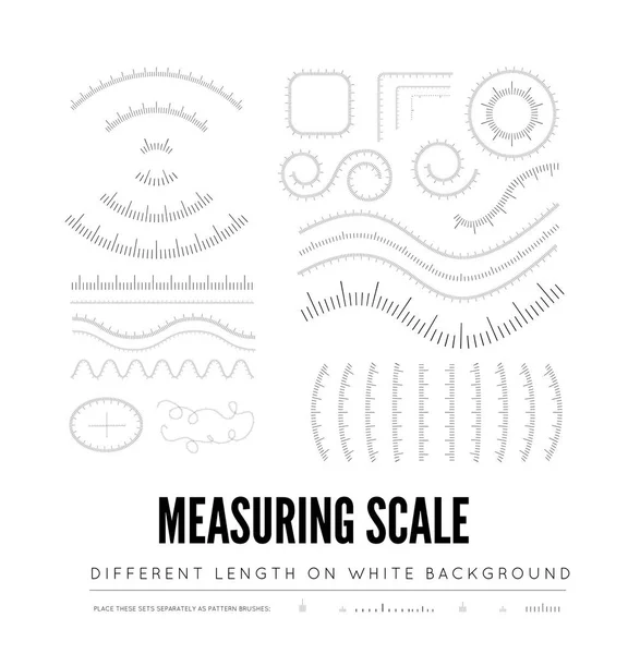 Measuring Rulers Different Scale Length Shape Straight Curved Shape Vector — Stock Vector