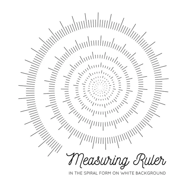 Reglas Medición Forma Espiral Ilustración Diseño Vectorial Geométrico Blanco — Archivo Imágenes Vectoriales