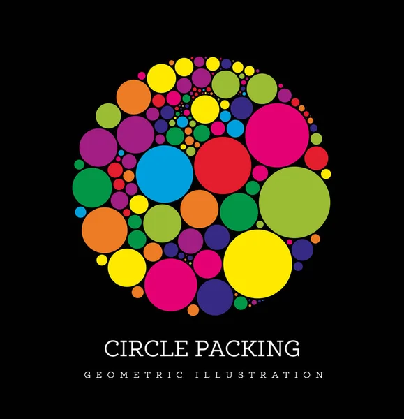 Εικονογράφηση Φορέα Συσκευασίας Κύκλου Κύκλοι Τοποθετούνται Τέτοιο Τρόπο Ώστε Αγγίζονται — Διανυσματικό Αρχείο
