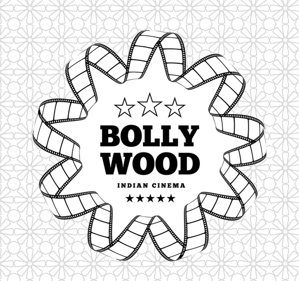 Bollywood Traditional Indian Movie Vector Illustration Film Strip Light Background — Stock Vector