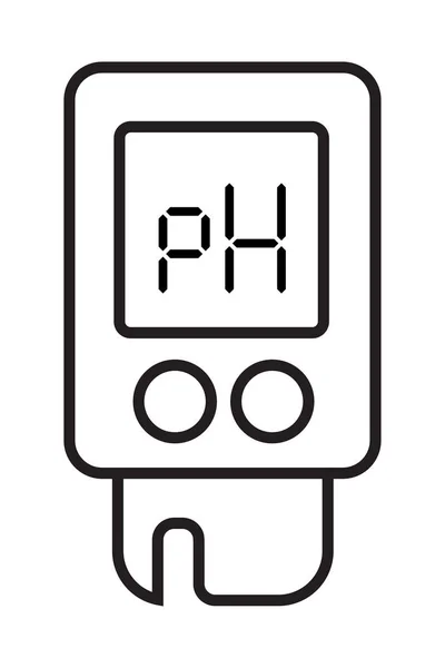 Misuratore Acidità Tester Chimico Icona Linee Sottili Sfondo Bianco Illustrazione — Vettoriale Stock