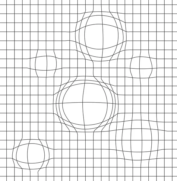 Geometrische Achtergrond Met Een Raster Een Vervorming Vorm Van Blazen — Stockvector
