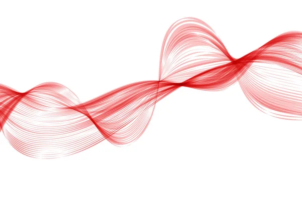 Abstrakt Röd Våg Bakgrund Uppsättning Vågiga Linjer Horisontalplanet Vågen Gjord — Stock vektor