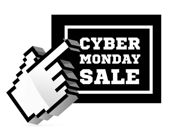 Cyber Monday Venda Com Computador Cursor Ponteiro Ilustração Vetorial — Vetor de Stock