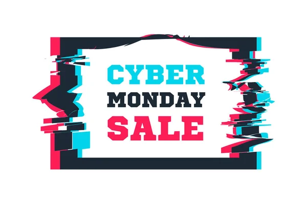 Cyber Monday Venta Fondo Pantalla Con Efectos Fallos Blanco Ilustración — Archivo Imágenes Vectoriales