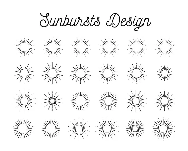 Hipster Style Vintage Star Burst Ray Vector Illustration White Background — Stock Vector