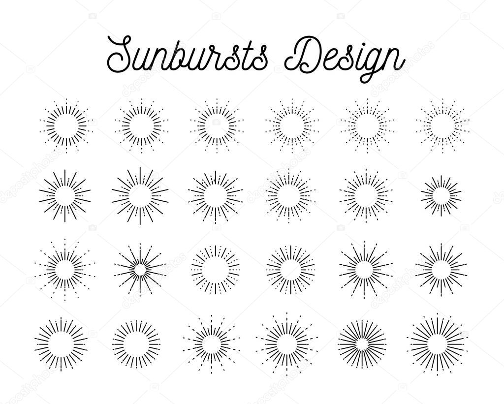 Hipster style vintage star burst with ray. Vector illustration on white background