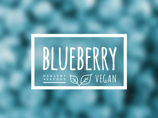 Blueberry Fundo Rótulo Nele Produto Ambientalmente Amigável Bom Para Saúde —  Vetores de Stock