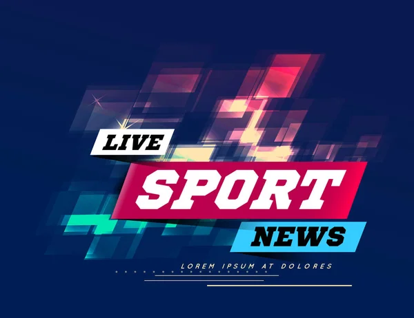 Live Sport News Può Essere Utilizzato Come Design Notizie Televisive — Vettoriale Stock