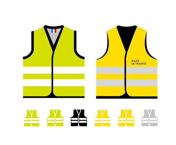 Yellow Light Green Reflective Vests Symbol Protests France Rising Fuel — Stock Vector