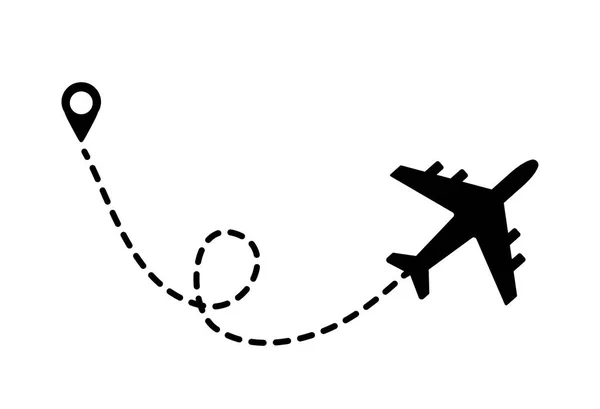 Avión Con Forma Pasador Sobre Fondo Blanco Ilustración Vectorial — Vector de stock