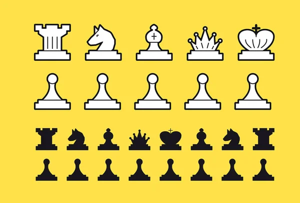 Шаховий Набір Який Включає Себе Пішака Коня Ганку Короля Королеву — стоковий вектор