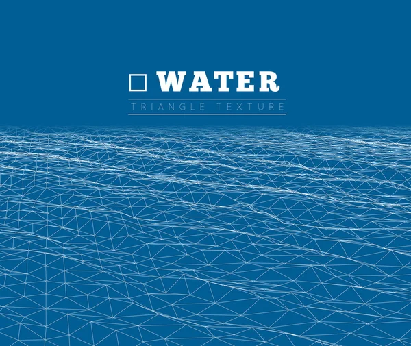 Water Surface. Wavy Grid Vector Background — Stock Vector
