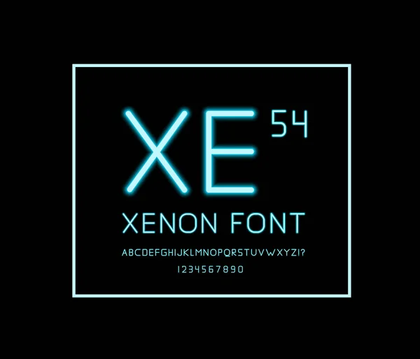 Fontes Xenon em segundo plano. Fontes vetoriais neon — Vetor de Stock