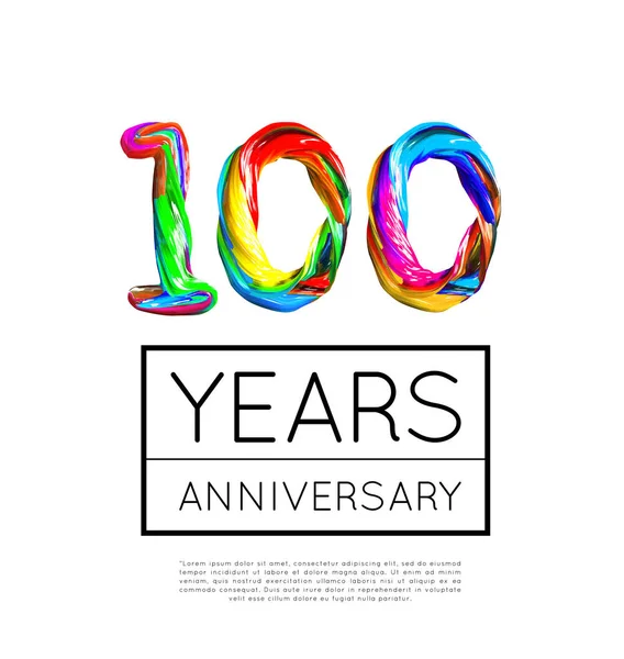 100e verjaardag, heilwens voor bedrijf of persoon op witte achtergrond. Vector — Stockvector