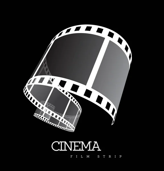 Film strip vectorillustratie op zwart — Stockvector