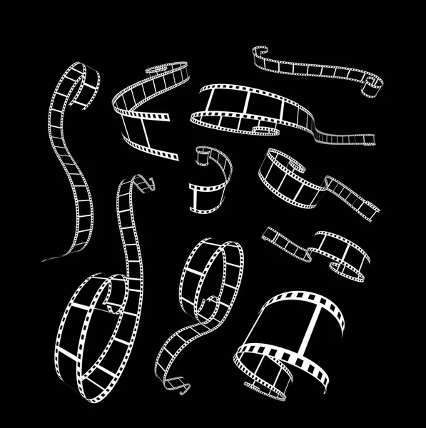 Película tira vector ilustración en negro — Vector de stock