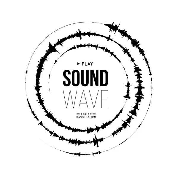 Звукова хвиля спіральної форми. Векторні ілюстрації на білому тлі — стоковий вектор