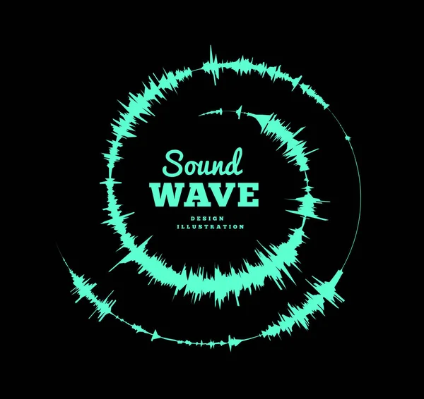 Sound wave spiral form. Vector illustration on black background — Stock Vector