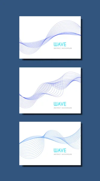 Ondas abstractas de líneas. Diseño de mezcla. Ilustración de conjunto vectorial en blanco — Vector de stock