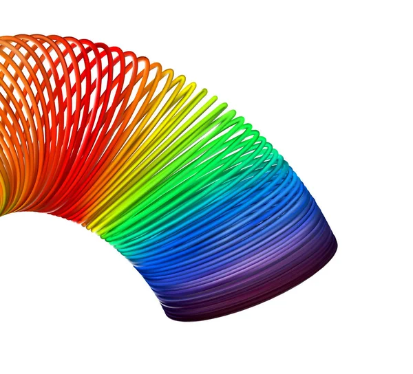 Arco iris espiral primavera vector ilustración en blanco — Vector de stock