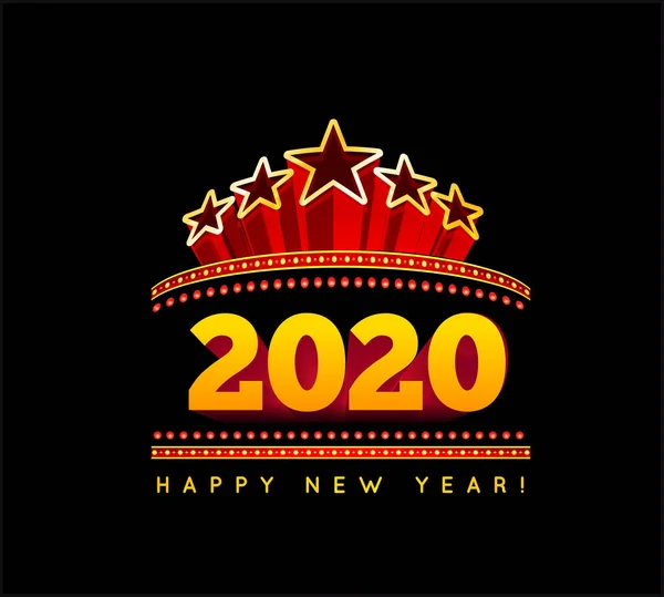 黑色除夕夜2020病媒图解 — 图库矢量图片