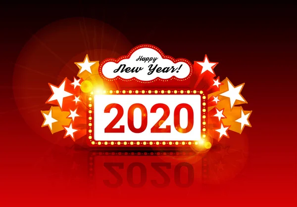 Nyår markis 2020. Vektor illustration med stjärnor — Stock vektor