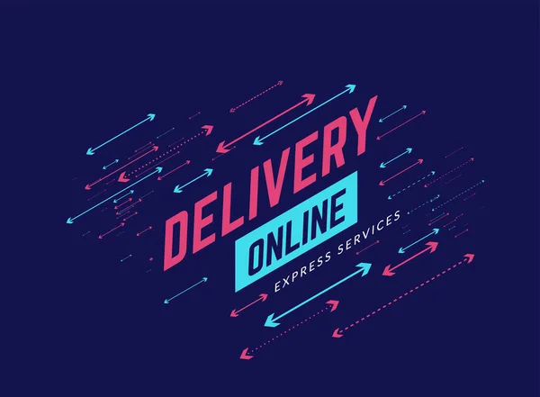 Delivery online design background with arrows. Vector illustration — Stock Vector