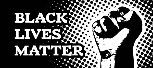 Black Lives Matter Vector Illustration Hand Black — Stock Vector