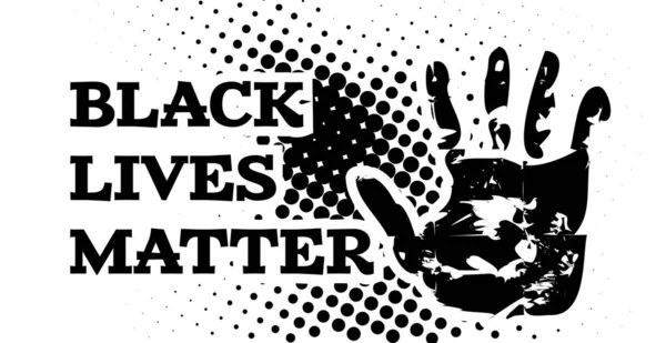 Schwarze Leben Zählen Vektorillustration Mit Hand Auf Weiß — Stockvektor