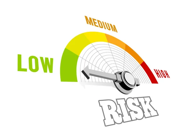 Low risk speedometer vector 3d illustration on white — Stock Vector