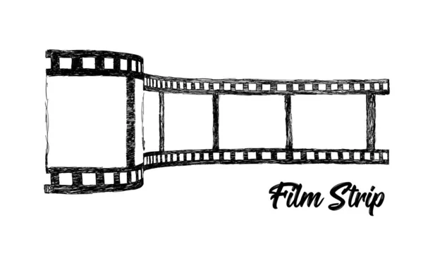 Film strip vector illustration. Hand drawn 3d style — Stock Vector