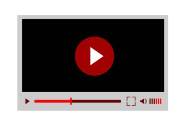 Web sitesi tasarımı veya mobil uygulama için video oynatıcı arayüzü. Beyaz üzerine vektör illüstrasyonu