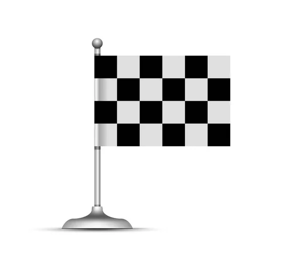 Checkered Racing Flagga Vektor Illustration Vit Bakgrund — Stock vektor
