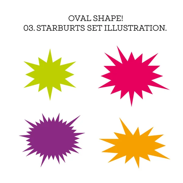 Starburst Fala Bolha Definir Forma Oval Ilustração Fundo Branco — Fotografia de Stock