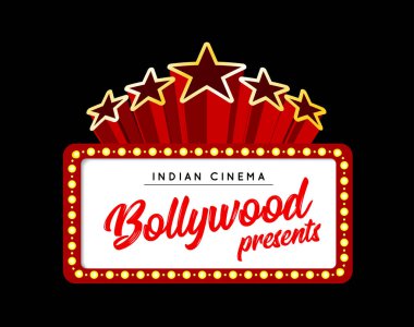 Bollywood geleneksel bir Hint filmidir. Siyah arkaplan üzerine resimleme
