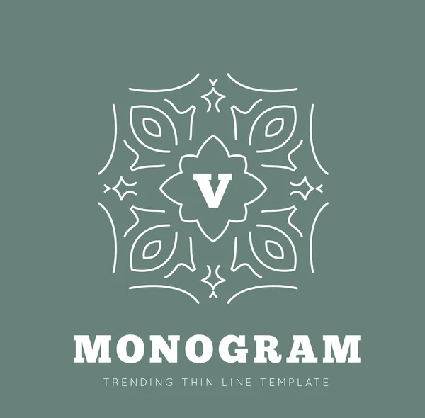 Einfache Und Anmutige Monogramm Design Vorlage Elegantes Lineares Logo Design — Stockfoto
