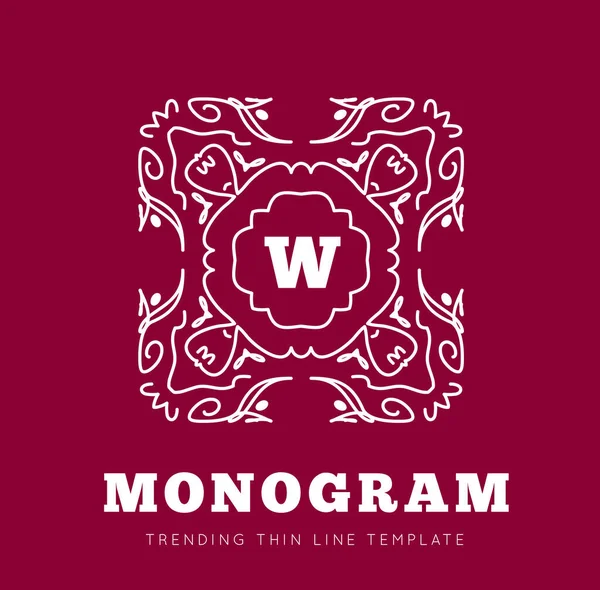 Einfache Und Anmutige Monogramm Design Vorlage Elegantes Lineares Logo Design — Stockfoto