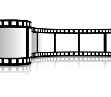 Beyaz arkaplanda film şeridi illüstrasyonu