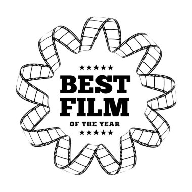 Beyaz arkaplanda film şeridi illüstrasyonu