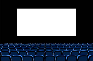 Film izlemek için salon. Sinema. Konser salonu. 3d illüstrasyon