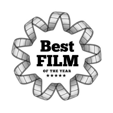 Beyaz arkaplanda film şeridi illüstrasyonu